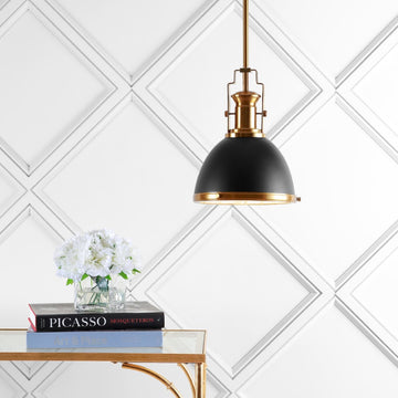 Homer Modern Industrial Iron LED Dome Pendant - JONATHAN Y